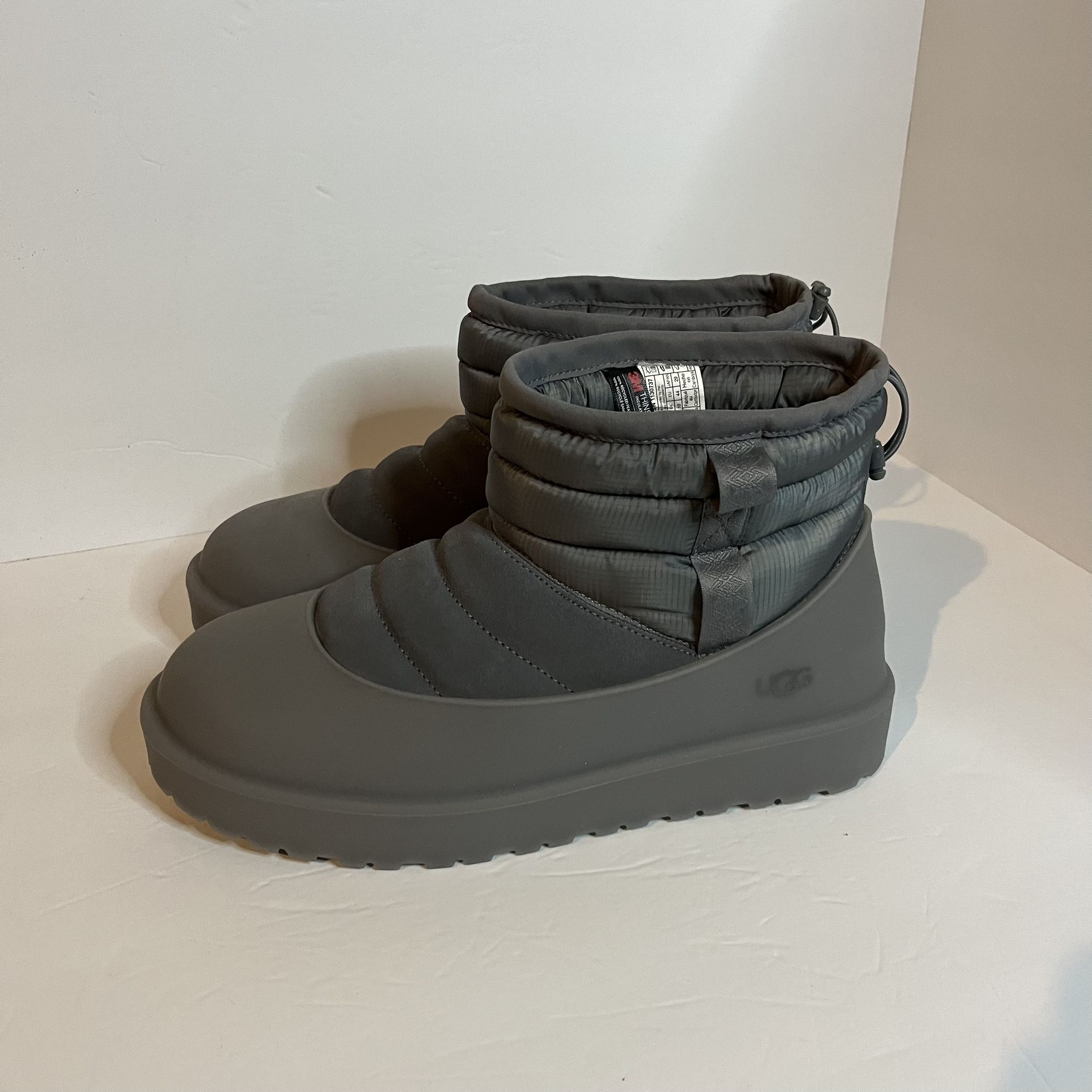 UGG MEN'S CLASSIC MINI PULL-ON WEATHER BOOT METAL GREY WATERPROOF SUEDE 1130737