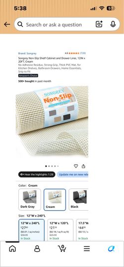 Non slip shelf cabinet and drawer liner