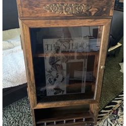Solid Wood Tall wall cabinet Vintage 
