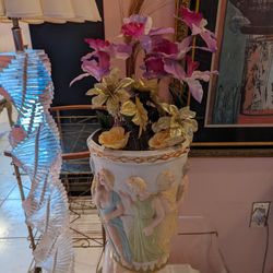 Floor Vase With Artificial Flowers 