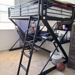 Black Desk Bunk Bed Full Size