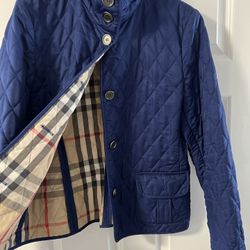 Burberry Quilted Blue Jacket Size L