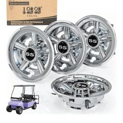 Golf Cart SS Hub Caps- 8 Inch