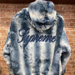Supreme Faux Fur Reversible Jacket (Ice Blue - Medium) for Sale in ...