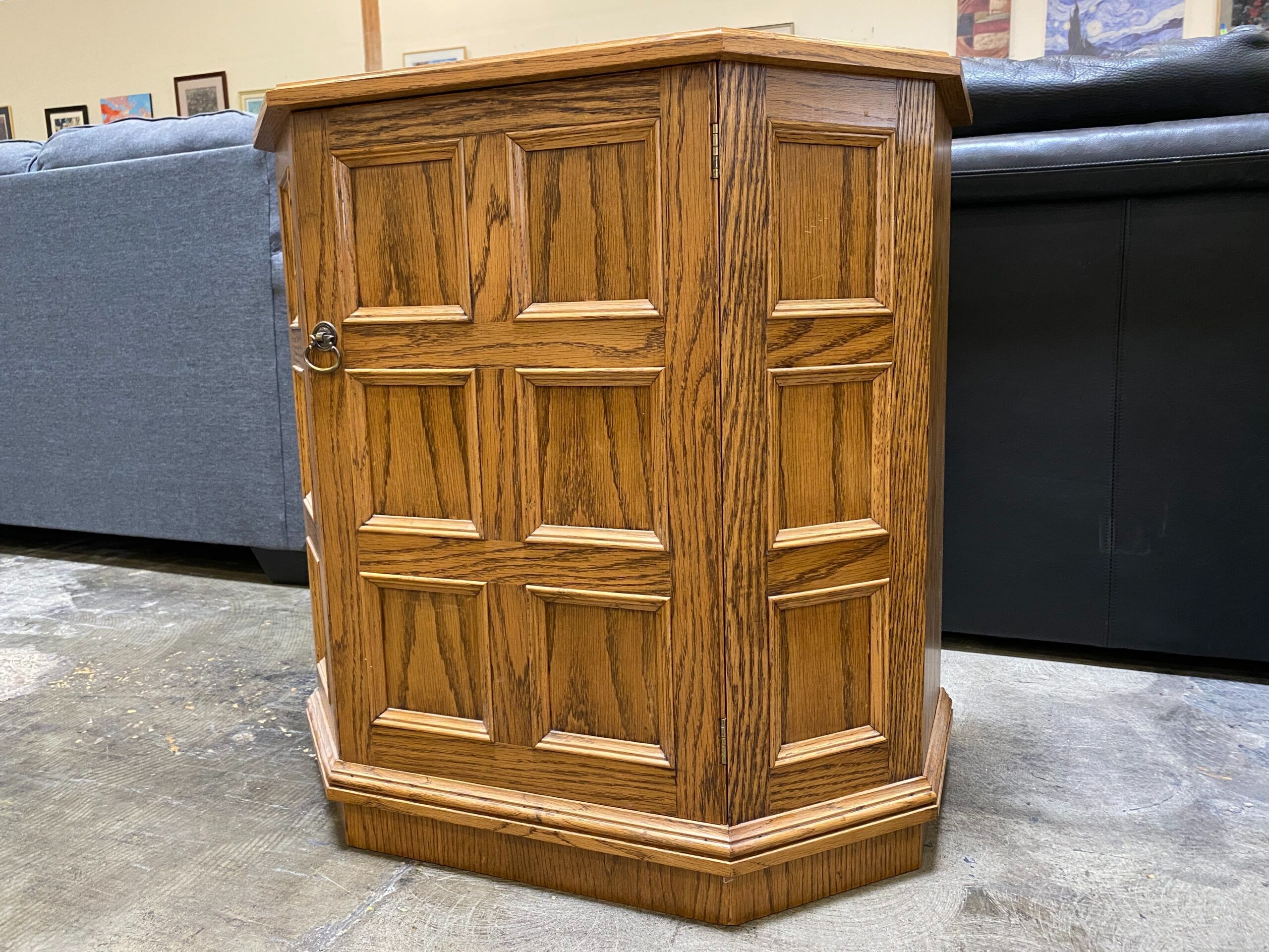 Vintage Breakfront Console Table with Cupboard Storage