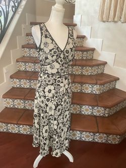 Jonathan Martin Studio black and light brown floral maxi dress.