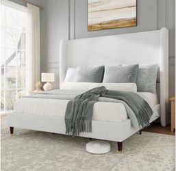 Brand new king size bed frame with a brand new mattress included - same day delivery - Hablo espanol