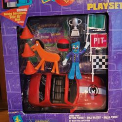 The Adventures of Gumby and Friends ACTION FUN RACE CAR PLAYSET  Trendmasters 1995 NIP