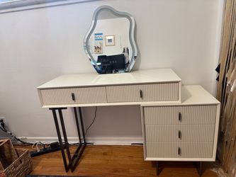 Vanity with LED mirror