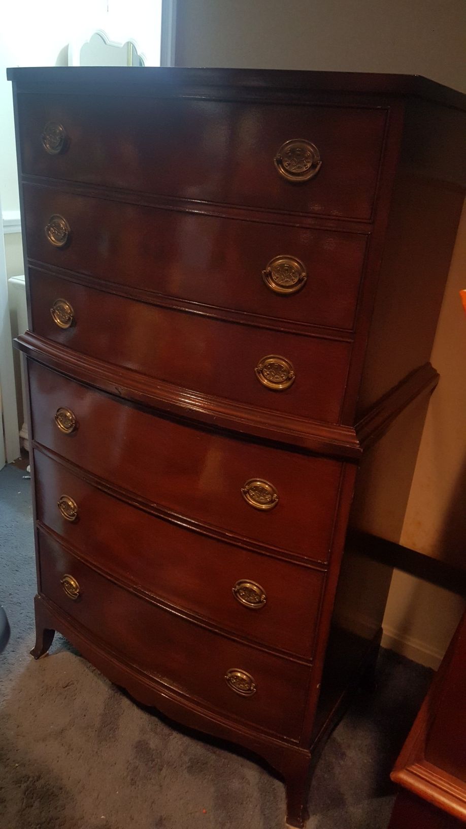 George III style Mahogany Chest on Chest of drawers Dresser