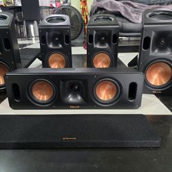 5 Klipsch, 4 RCS-SAT 75W (Continuous) / 300W (Peak)Dolby Atmos Speakers 1 RCS-CEN 75W (Continuous) / 300W (Peak) Center Speaker. Will test before you 