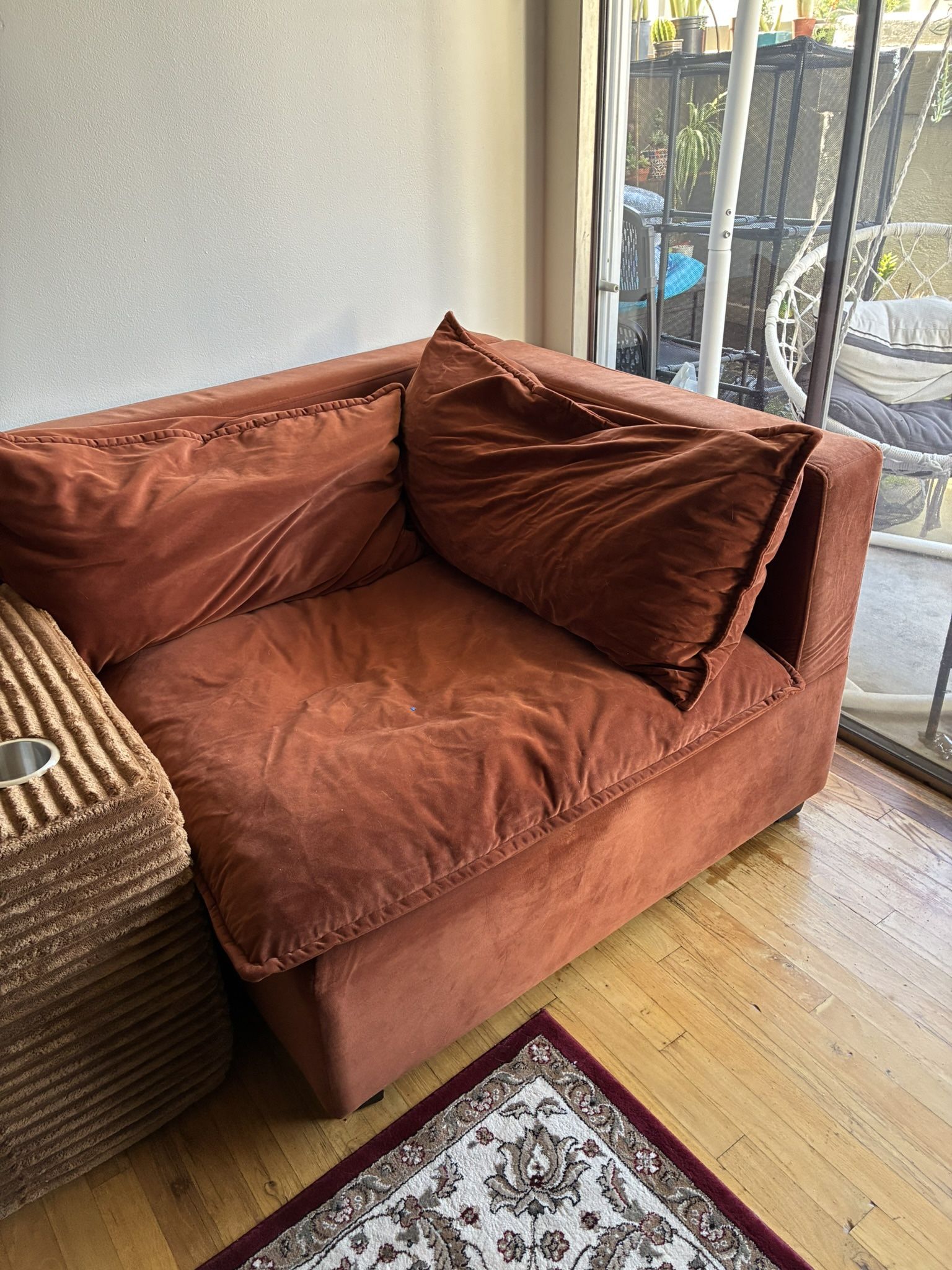 Burnt Orange Sofa Chair (Very Comfy)