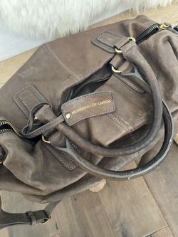 Monserat De Lucca Charcoal Leather Bag
