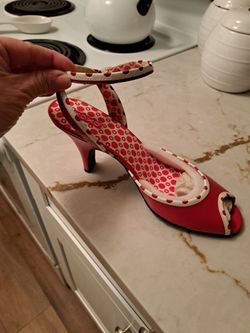 Xoxo  red  polka dot shoes