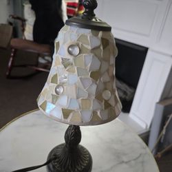 Pendant Mosaic Art Tile Glass Lamp Light Cream