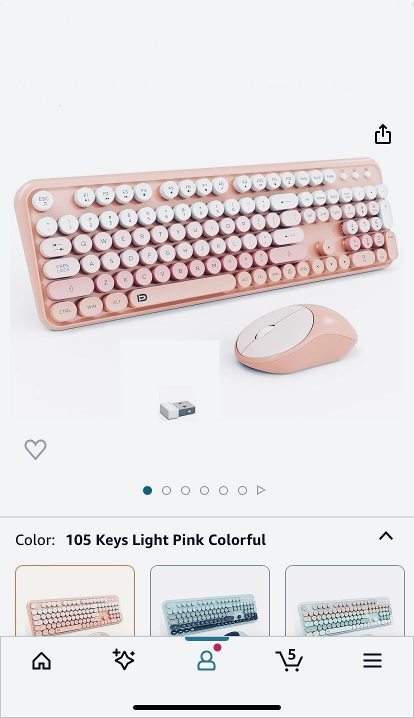 Kawaii Pink Wireless Gaming Keyboard And Mouse 