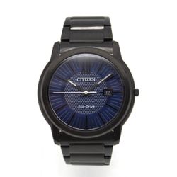 Citizen Men's EcoDrive Black IonPlated Stainless Steel Bracelet Watch AW1217-83L