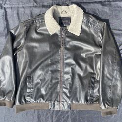 Structure bomber faux leather jacket 3XL men's