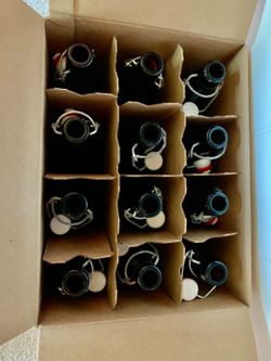 Flip top beer bottles.