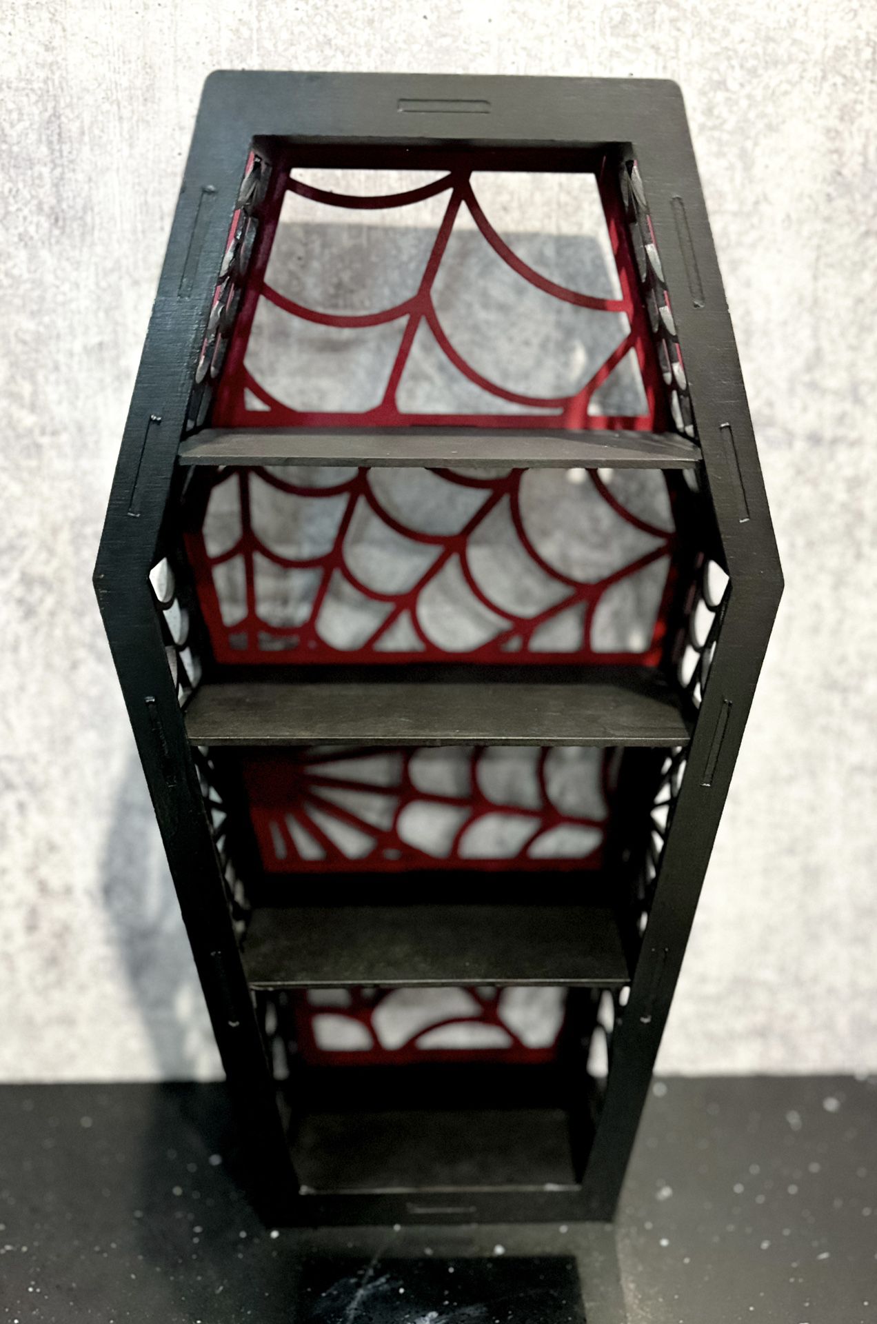 Spider Web Coffin Shelf Handmade 