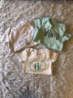 Onesies 0-3 mths $3