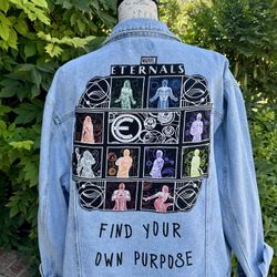 Marvel Eternals Find Your Own Purpose Jean Jacket Women's XL