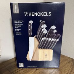 HENCKELS Premium Quality Statement Fine Edge 15-Piece Knife Set with Block