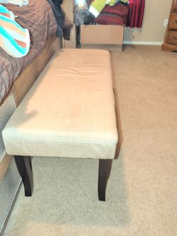 Upholstered Bedroom Bench with Wood Legs