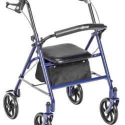 Rollator Walker W/storage Seat,Steel Rolling Height Adjustable,7.5" Wheels, Removable Back Support,300 lbs Weight Capacity