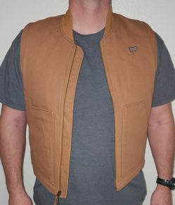 Men's Canvas Heated Vest with Zip Front
