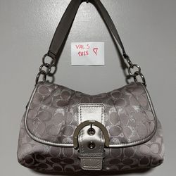 Vintage Coach Signature Metallic Jacquard Soho Flap Hobo shoulder bag