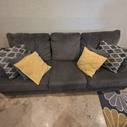 Gray Sofa + Loveseat Set – Solid – AS IS $500