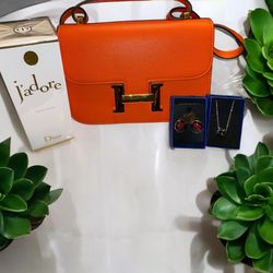 Orange  Purse Bundle Gift Set 