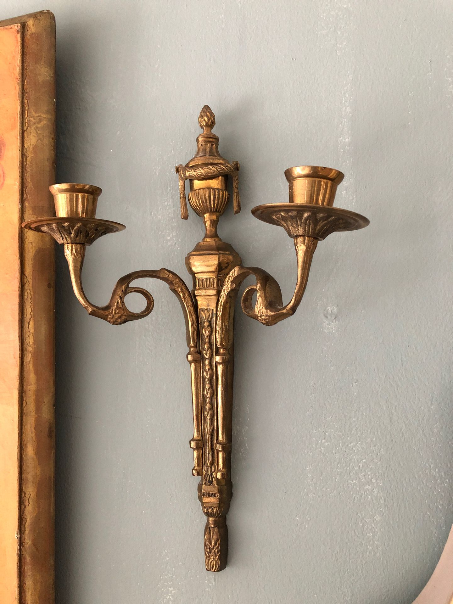 Antique candle holder wall sconce