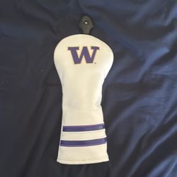 Team Golf Driver Head Cover Washington Huskies White Purple Golf Accessory