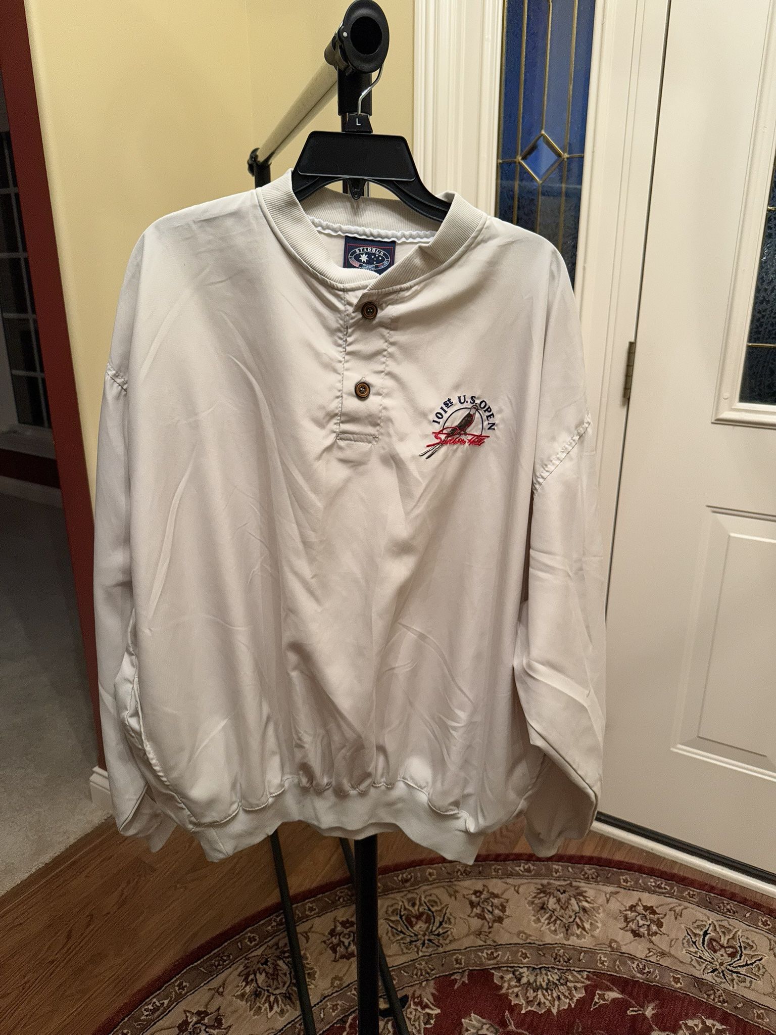 Vintage 101st US Open Cream and white golf sweater with a relaxed fit