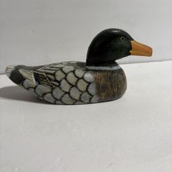 Vintage Wood Duck Decoy Hand Carved And Painted 