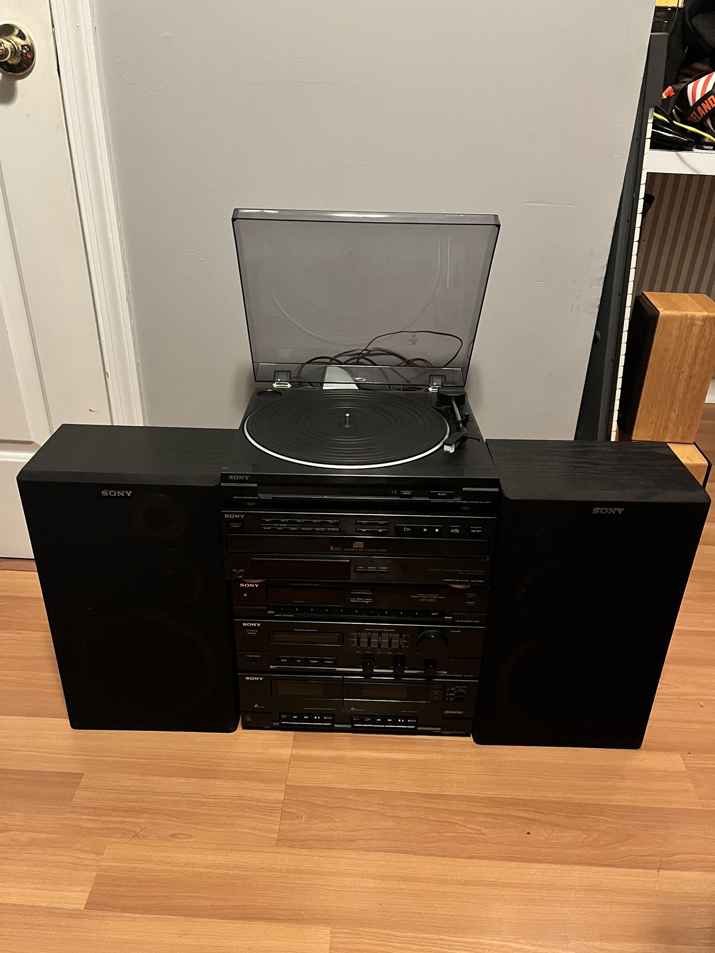 Sony Stereo System With Record Player, CD Player, Tape Deck