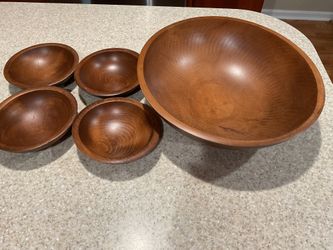 Wooden Salad Bowl Set