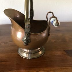 Vintage Copper Scuttle Bucket