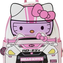 Loungefly Hello Kitty Race Car Mini Backpack New!