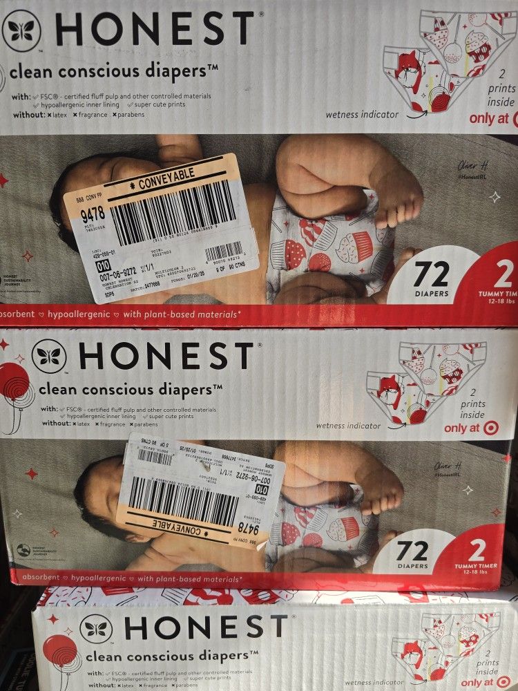 Honest Diapers Size 2 72ct 12-18lbs