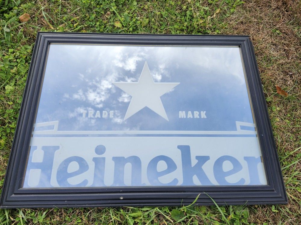 Vintage Heineken Beer Sign Mirror