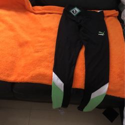 New Sport Pants  Black  With Green XS Puma