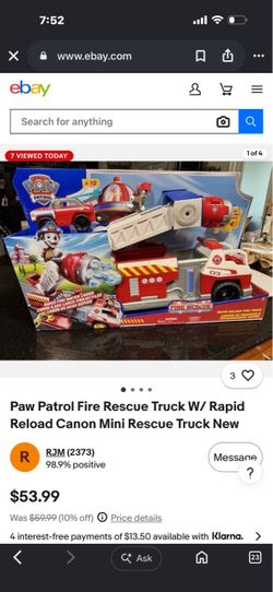 Paw Patrol Fire Rescue Truck with Rapid Reload Canon