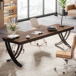 New Two Person Desk Industrial Double Computer Desk with Metal Frame