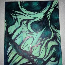 Green Skull Painting 