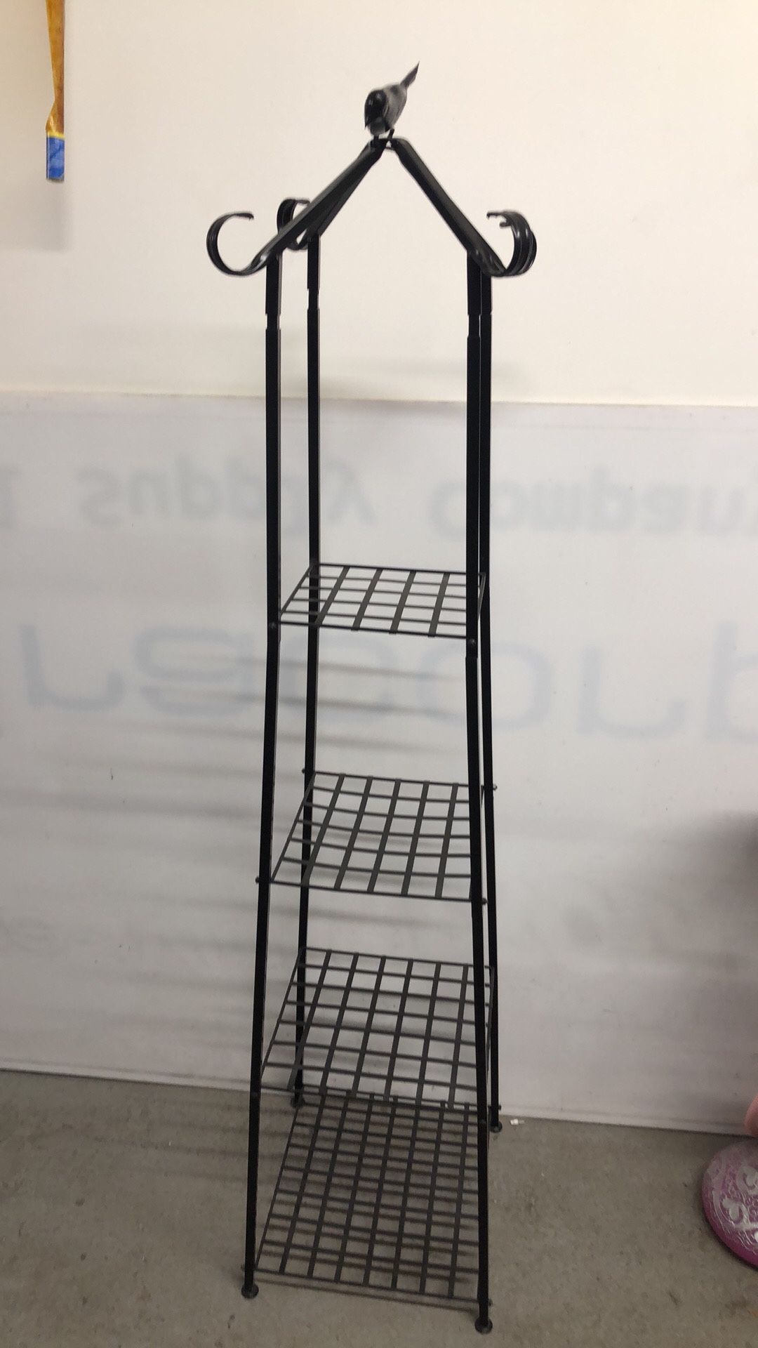 60”h Metal corner shelf