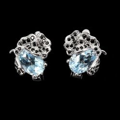 Blue Topaz Ladybug Earring’s 925