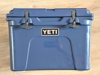 YETI Tundra 35 Hard Cooler — Navy, with Dry Goods Basket